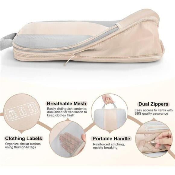 OlarHike 10 Set Compression Packing Cubes Travel Organizer Luggage Bags - Picture 6 of 8